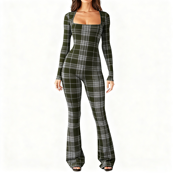 Women's Gym Workout Yoga Suit - Comfort Shaping Outdoor Flare Leg Wide-Leg Jumpsuit