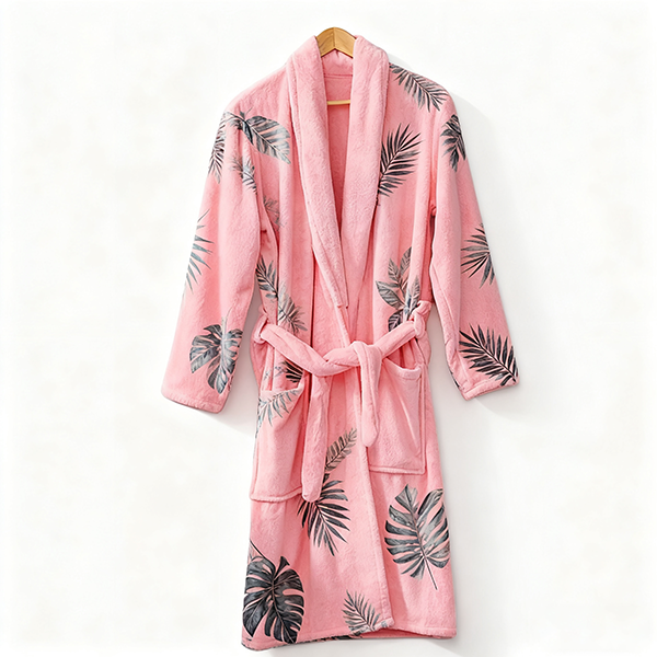 Luxury Warm Coral Velvet Bathrobe - Women's High-Quality Soft Skin-Friendly Home Leisure Pajama