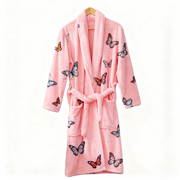 Women's Soft Coral Velvet Bathrobe - High-Quality Luxury Warm Skin-Friendly Home Leisure Pajama